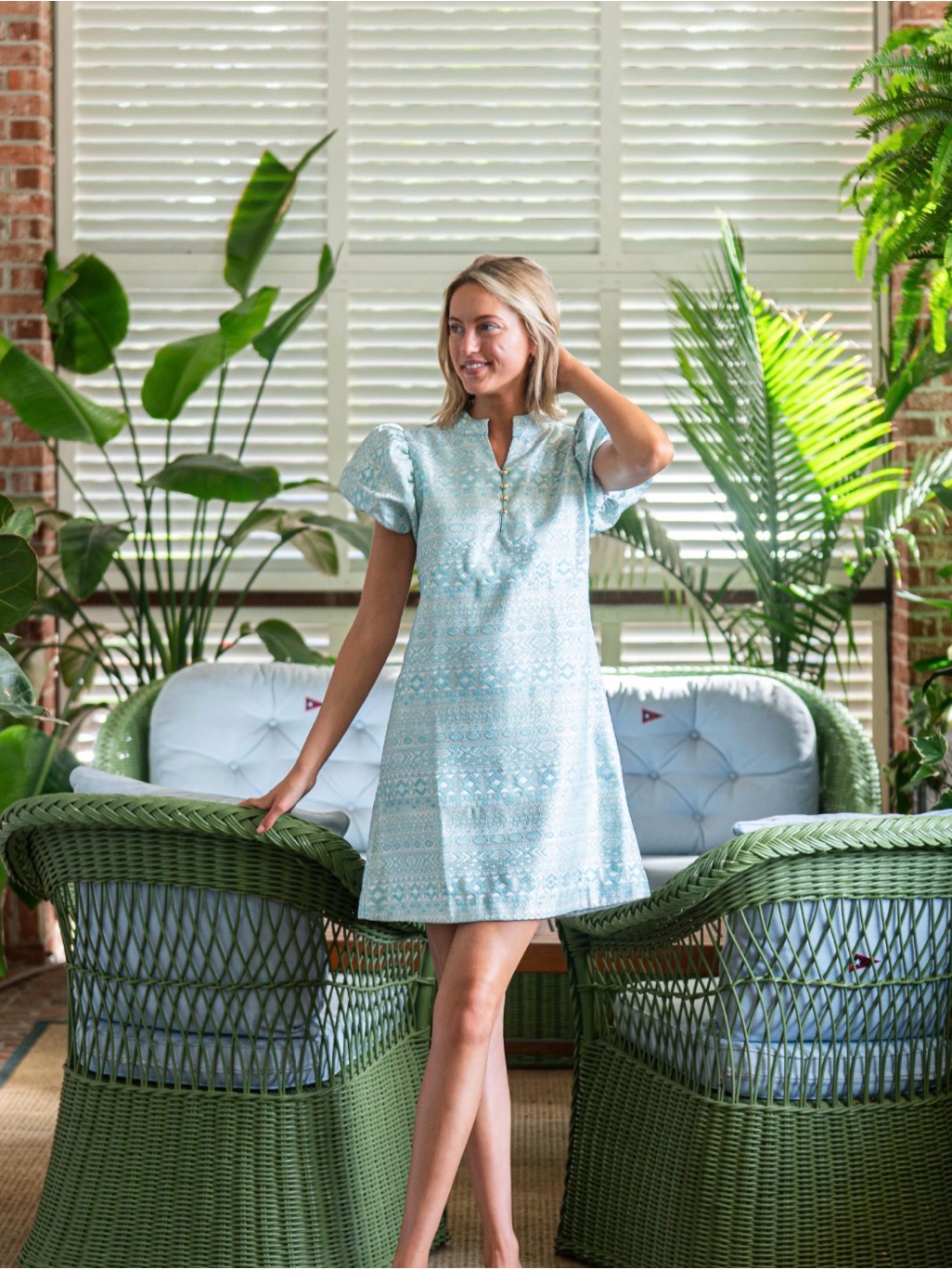 Sail To Sable Light Blue Mini Dress With Puff Sleeves